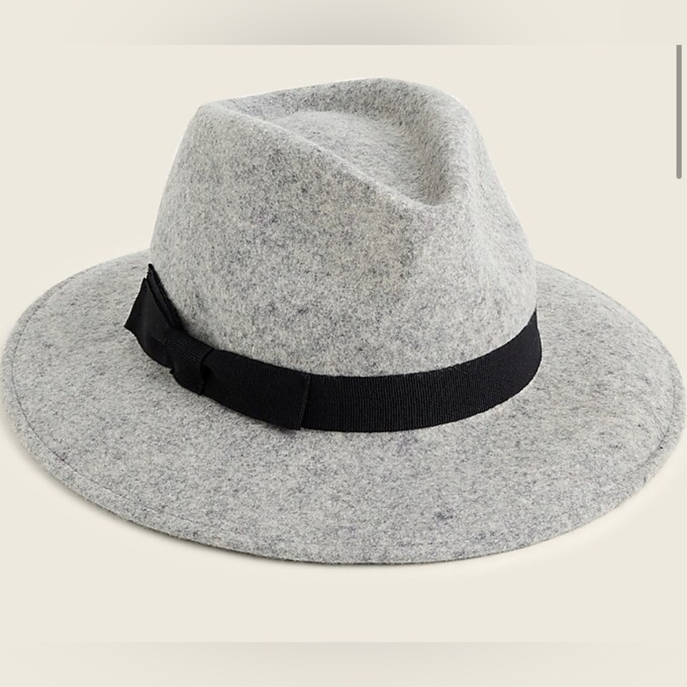 J.Crew Western Hat With Grosgrain Trim in Wool- NWT- Fog Slate- Size M-L